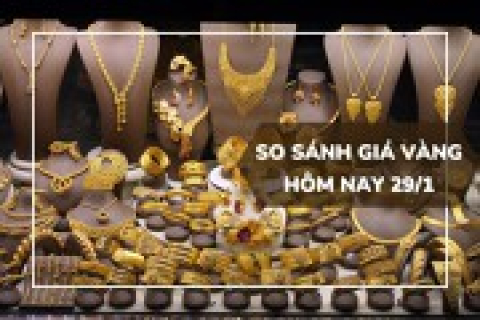 So sánh giá vàng hôm nay 29/1: Vàng SJC giảm 250.000 đồng/lượng vào trưa đầu tuần